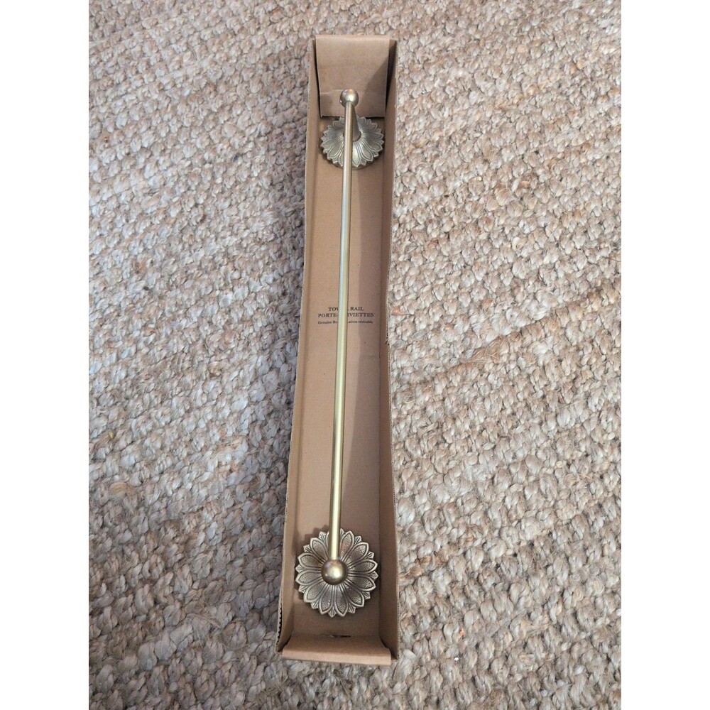 Vintage Brass Towel Holder Wall 18" Towel Rack, Elegant Bathroom/ Guest nib